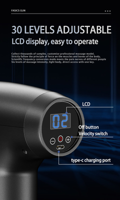 Vibratiemassager met enkel hoofd, ROHS-massagepistool met uitneembare batterij