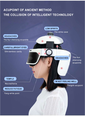 FCC ROHS Elektrische hoofdhuidmassage helm Drie niveaus hersenmassage helm