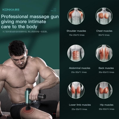 Professionele krachtige massage pistool met 99-snelheid en 8 massagekoppen LCD Touch Fascia pistool